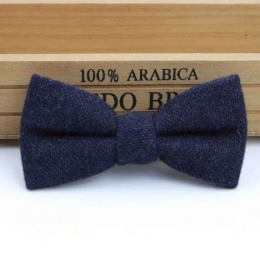 Boys Navy Tweed Wool Bow Tie with Adjustable Strap